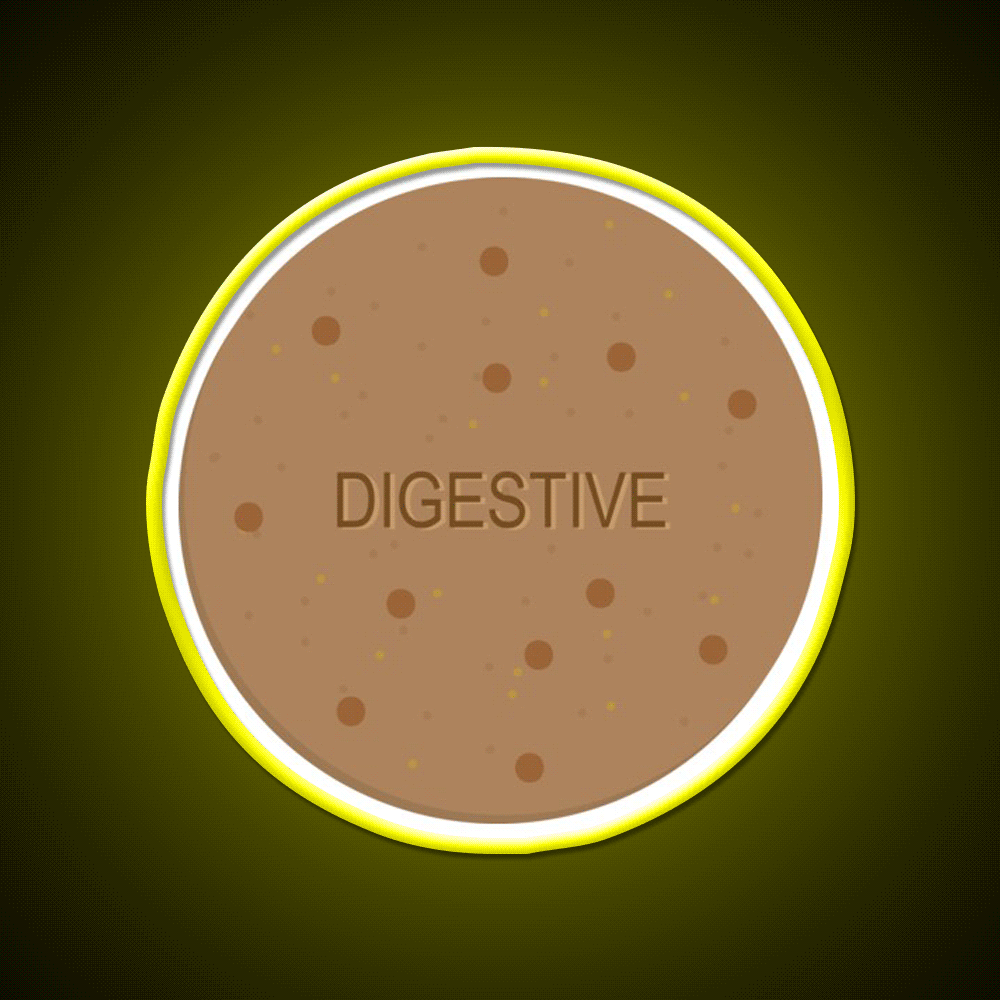 Digestive Biscuit Snack Food Led Neon Sign Rgb Color - Custom LED neon sign front view