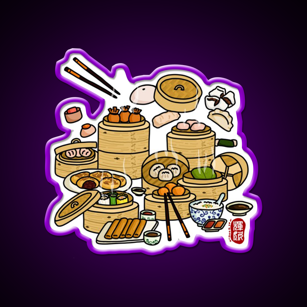 Dim Sum Color Led Neon Sign Chinese Food Rgb Color