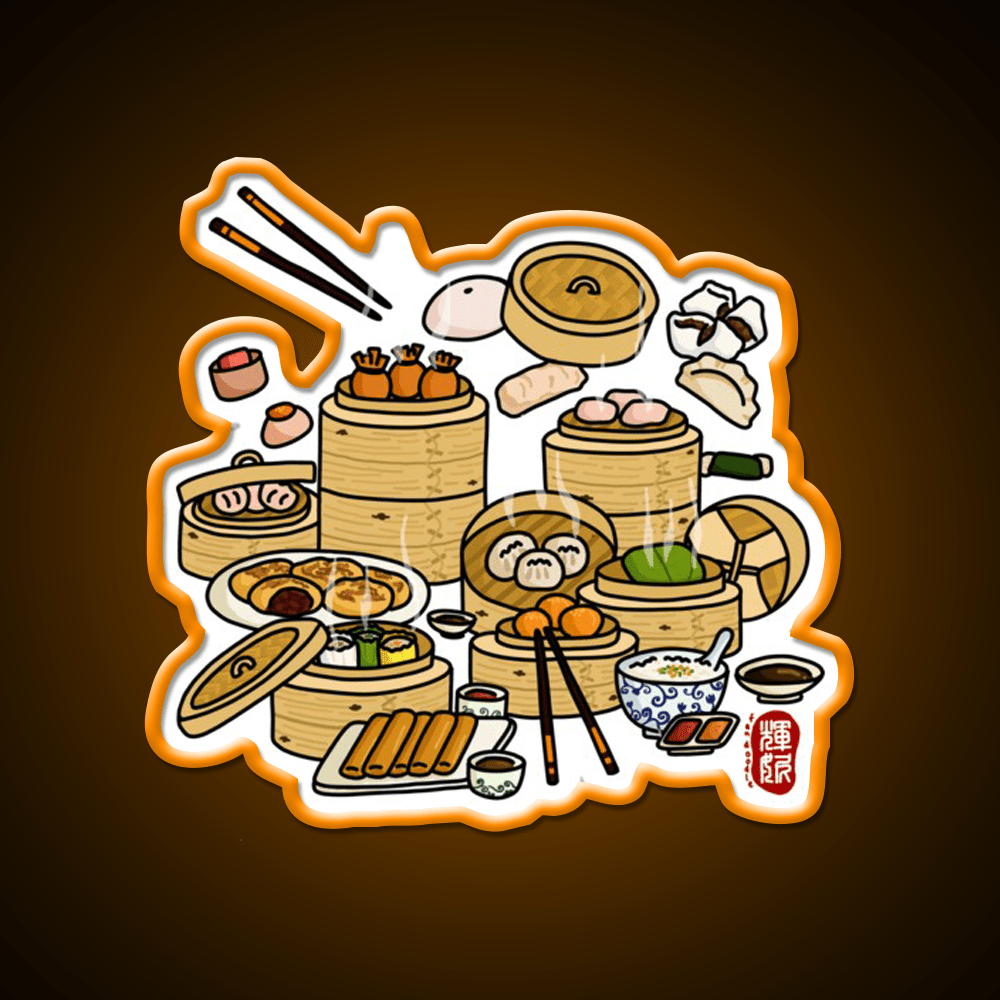 Dim Sum Color Led Neon Sign Chinese Food Rgb Color - Shineneon