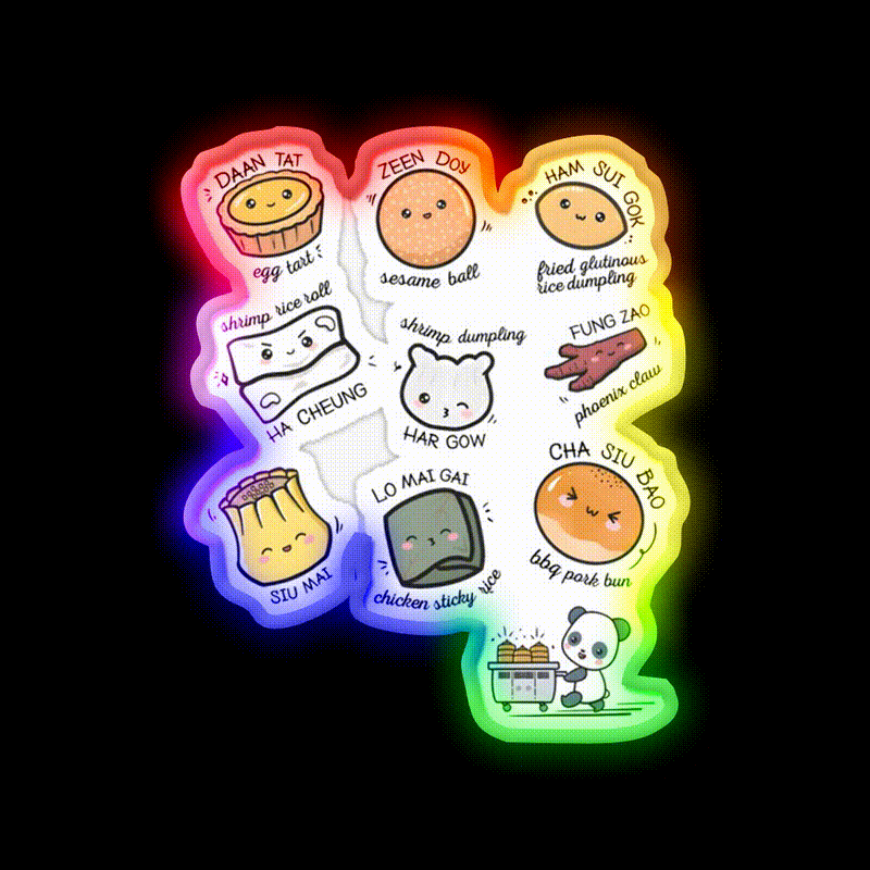 Dim Sum Kawaii Food Led Neon Sign Chinese Food Rgb Color