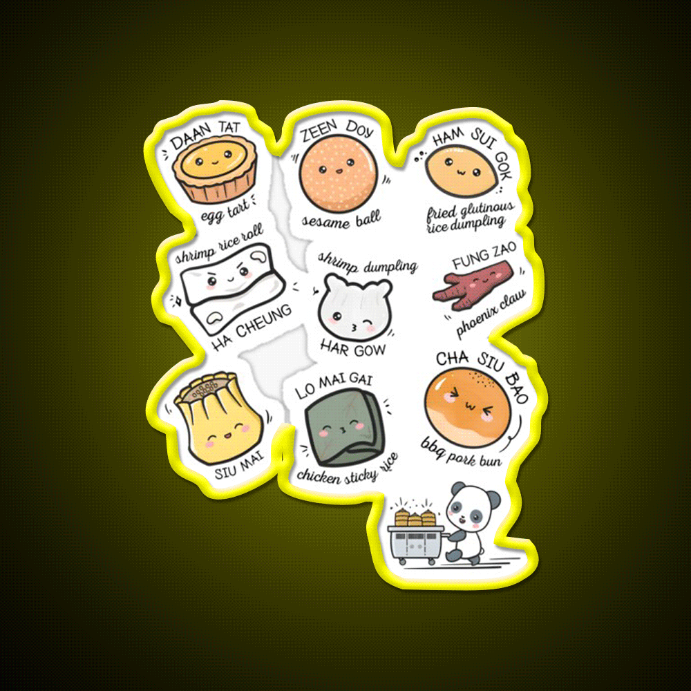 Dim Sum Kawaii Food Led Neon Sign Chinese Food Rgb Color