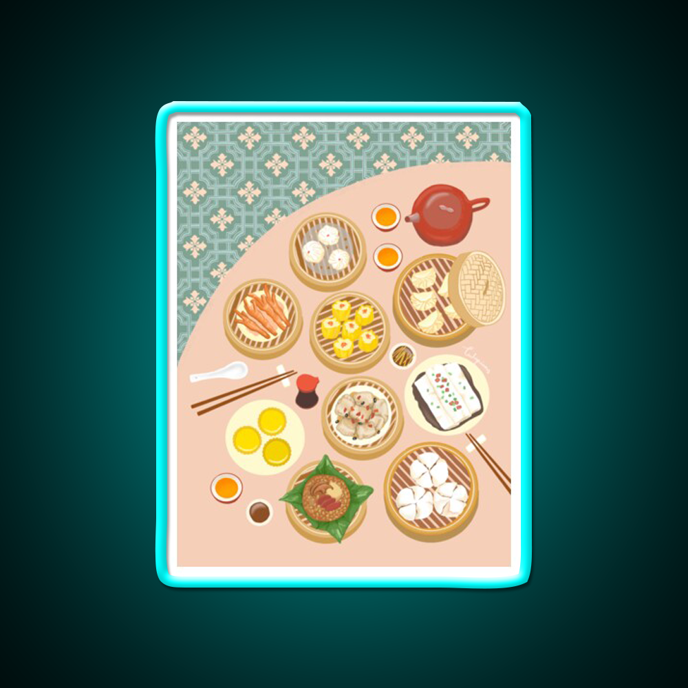 Dim Sum Led Neon Sign Chinese Food Wall Decor Rgb Color