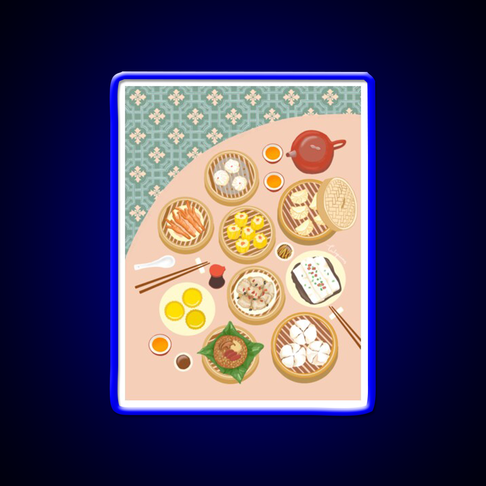 Dim Sum Led Neon Sign Chinese Food Wall Decor Rgb Color