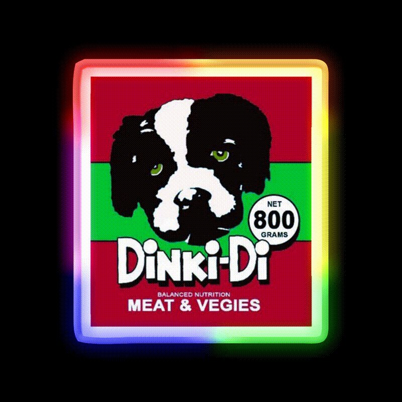 Dinky Di Advert Film Copy Snack Food Led Neon Sign Rgb Color - LED neon sign close-up detail