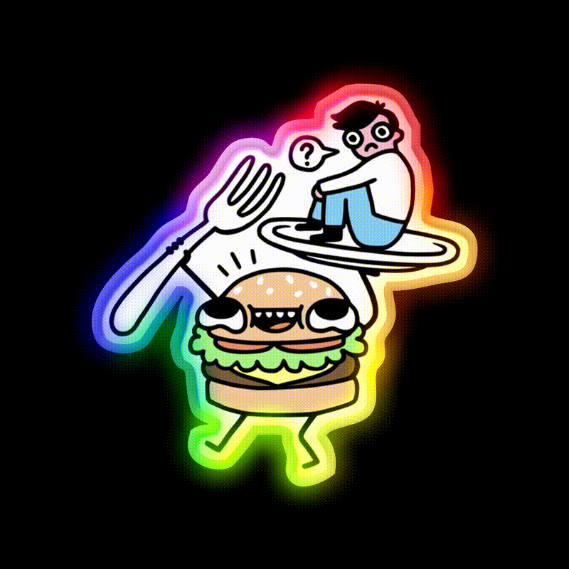 Dinner Is Served Fast Food Led Neon Sign For Burger Place Rgb Color