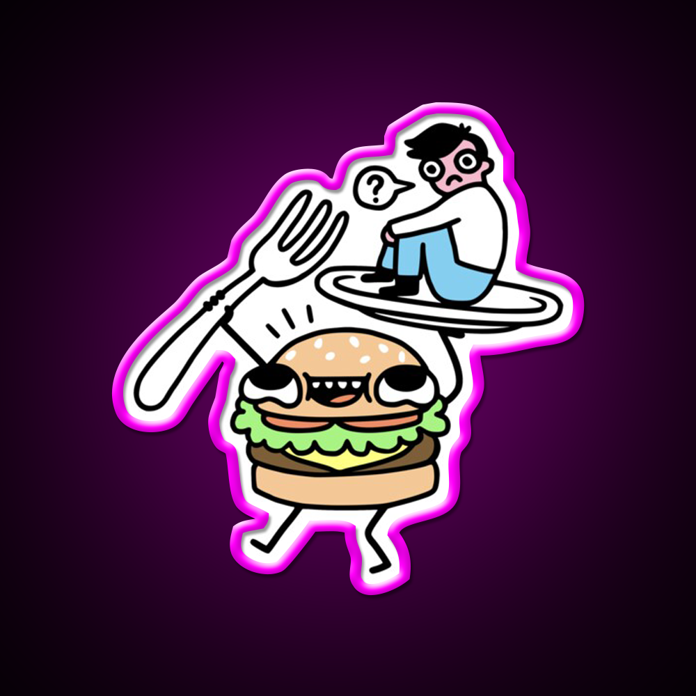 Dinner Is Served Fast Food Led Neon Sign For Burger Place Rgb Color