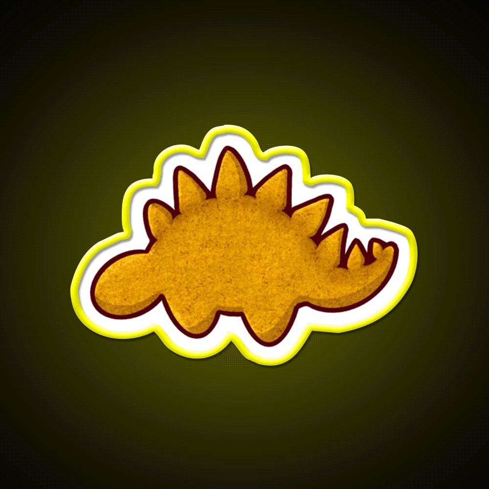 Dino Nugget Steg Snack Food Led Neon Sign Rgb Color - Custom LED neon sign front view