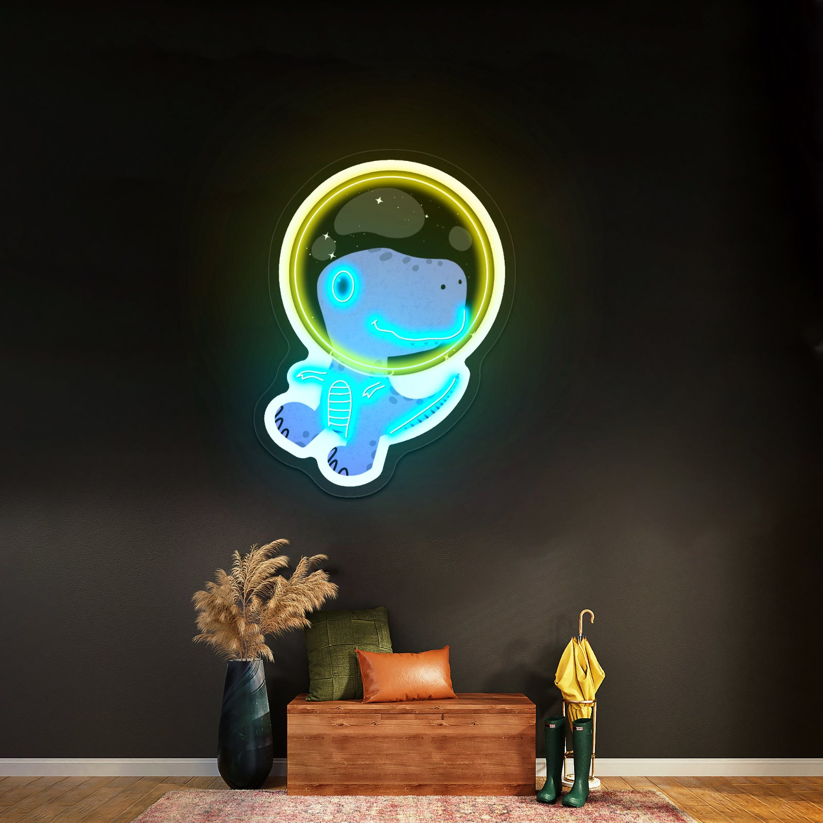 Dinosaur Astronaut Neon Signs Cute Led Signs For Kids