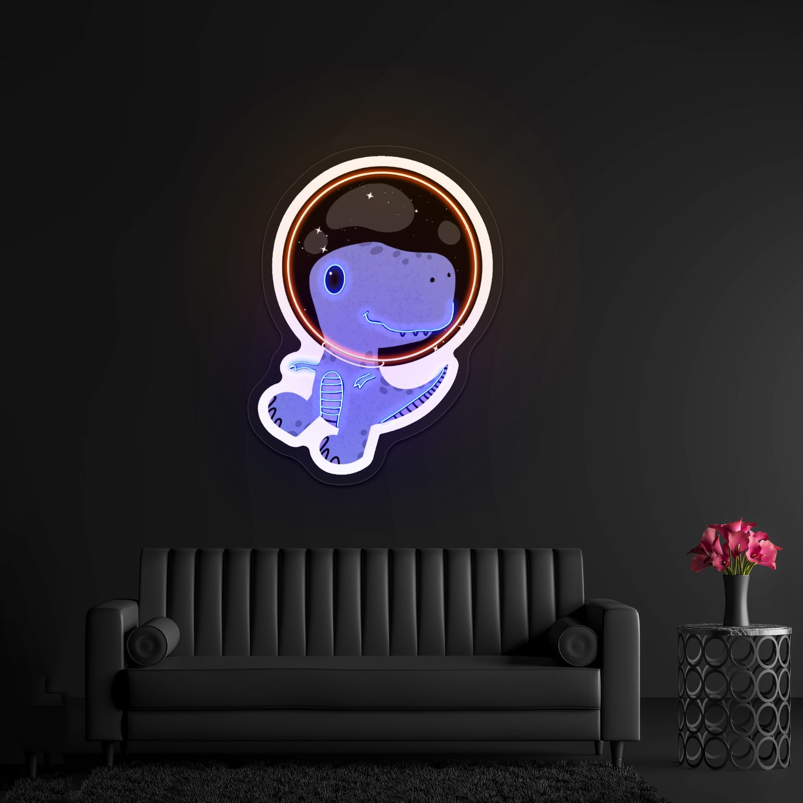 Dinosaur Astronaut Neon Signs Cute Led Signs For Kids