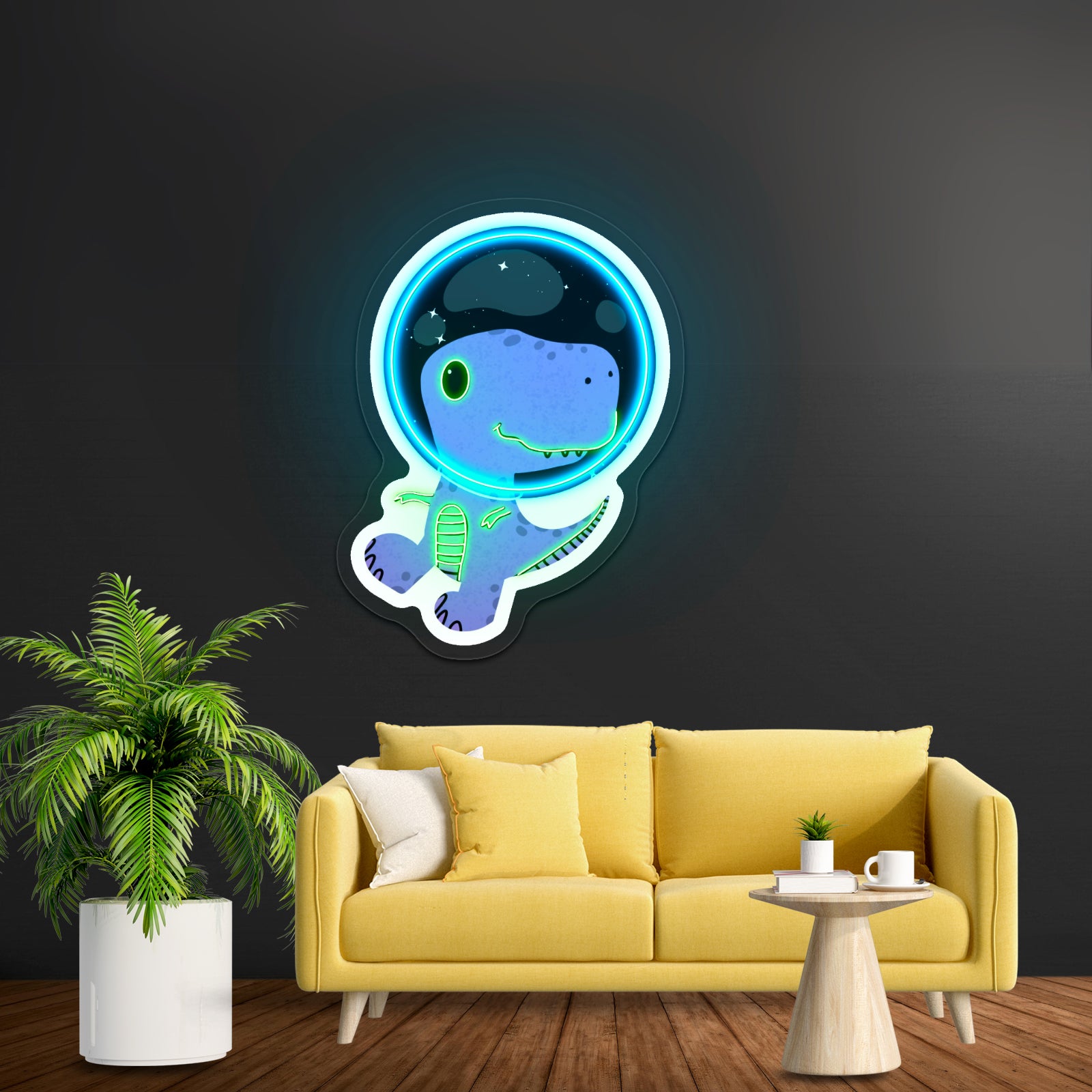 Dinosaur Astronaut Neon Signs Cute Led Signs For Kids