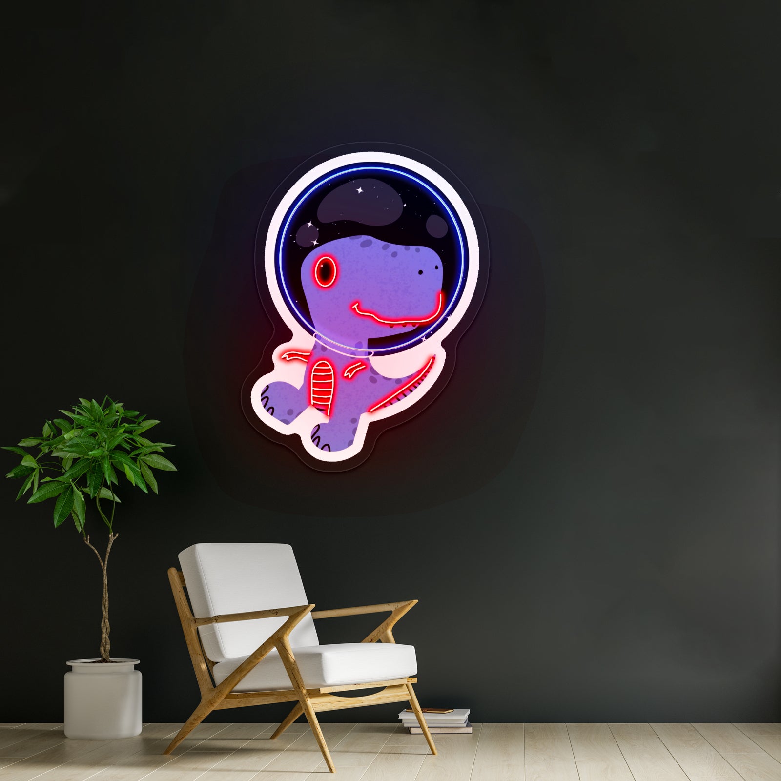 Dinosaur Astronaut Neon Signs Cute Led Signs For Kids