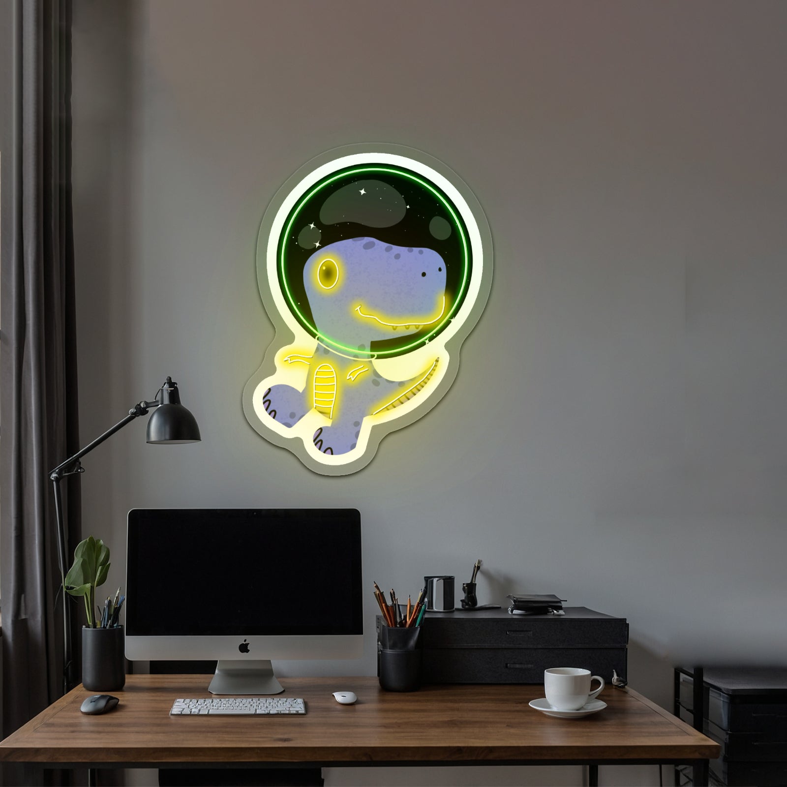 Dinosaur Astronaut Neon Signs Cute Led Signs For Kids