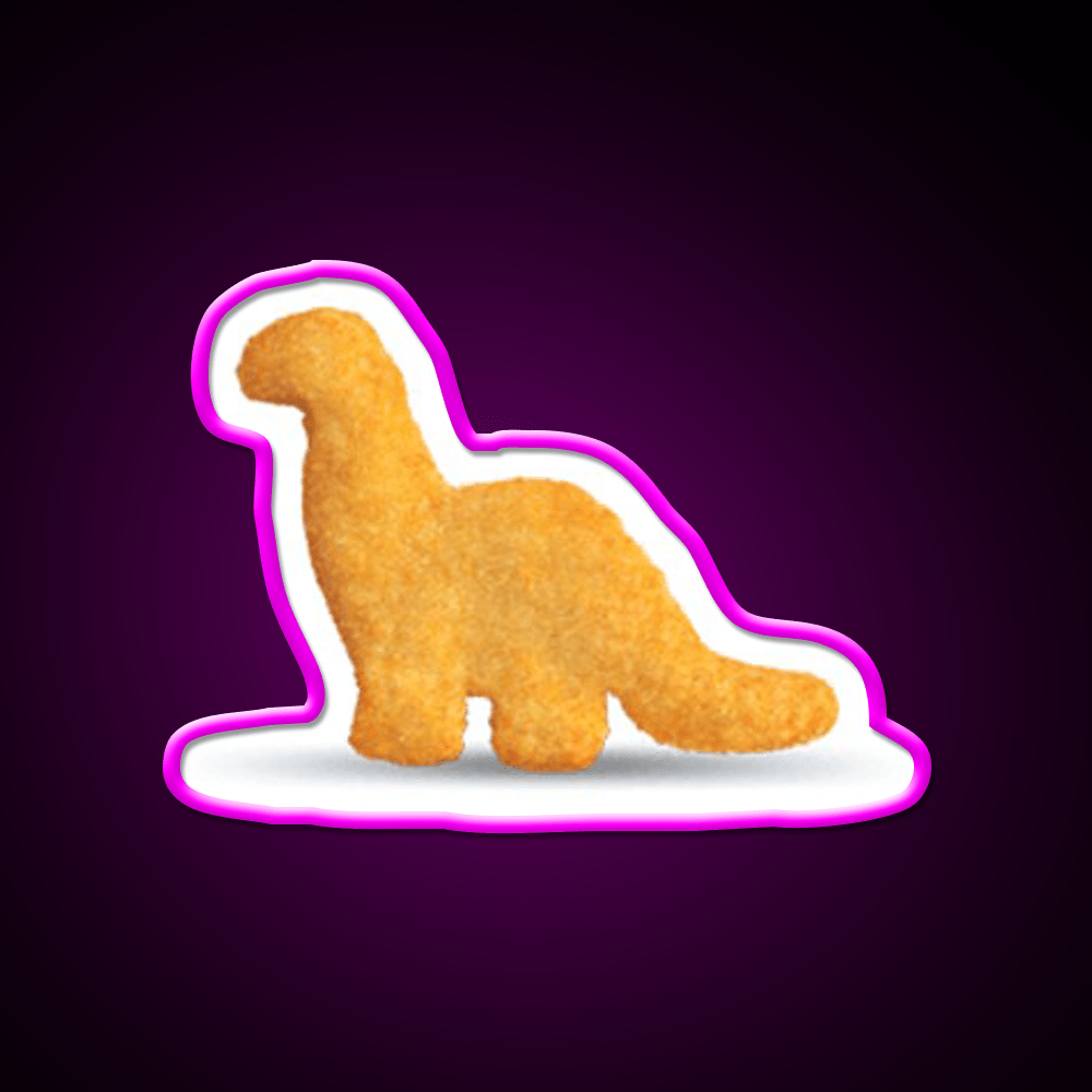 Dinosaur Chicken Nugget Brachiosaurus Snack Food Led Neon Sign Rgb Color - Shineneon