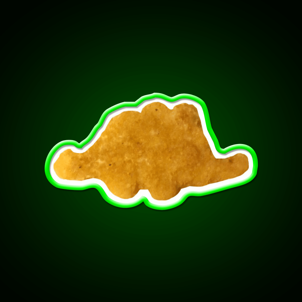 Dinosaur Chicken Nugget Stegosaurus Snack Food Led Neon Sign Rgb Color - Shineneon
