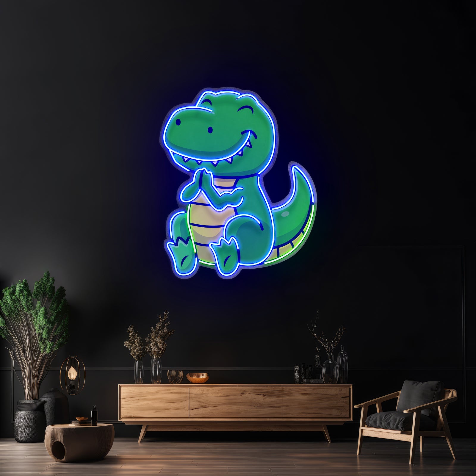Dinosaur Clapping Led Neon Sign Light Custom Led Signs