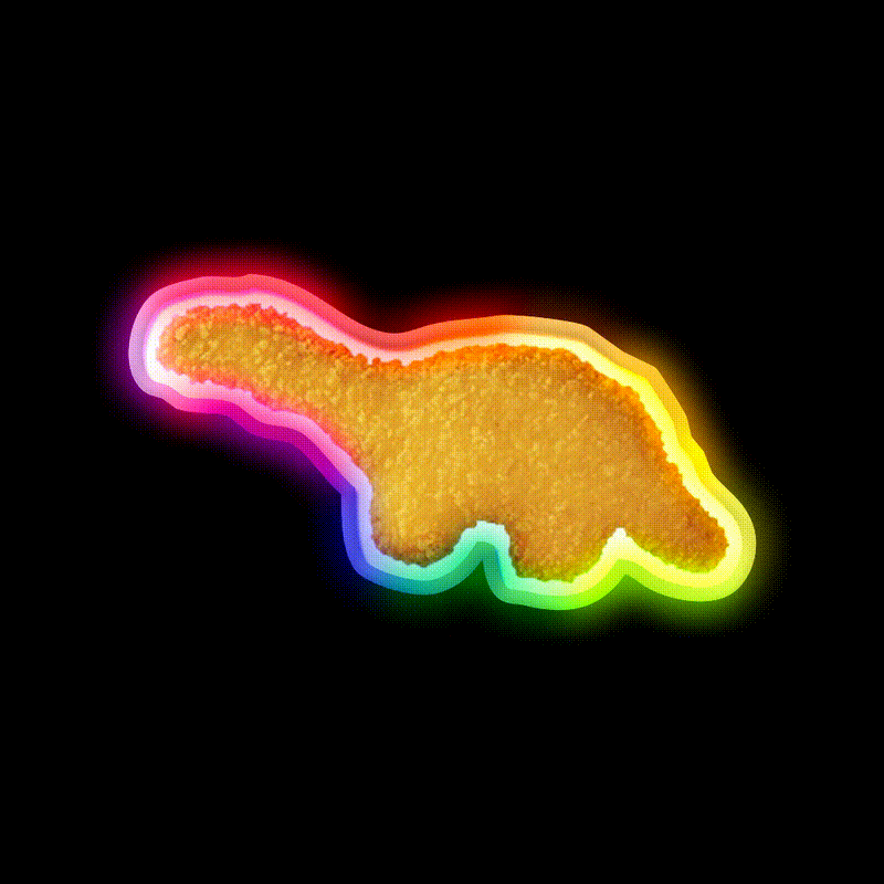 Dinosaur Nugget Fast Food Led Neon Sign For Burger Place Rgb Color