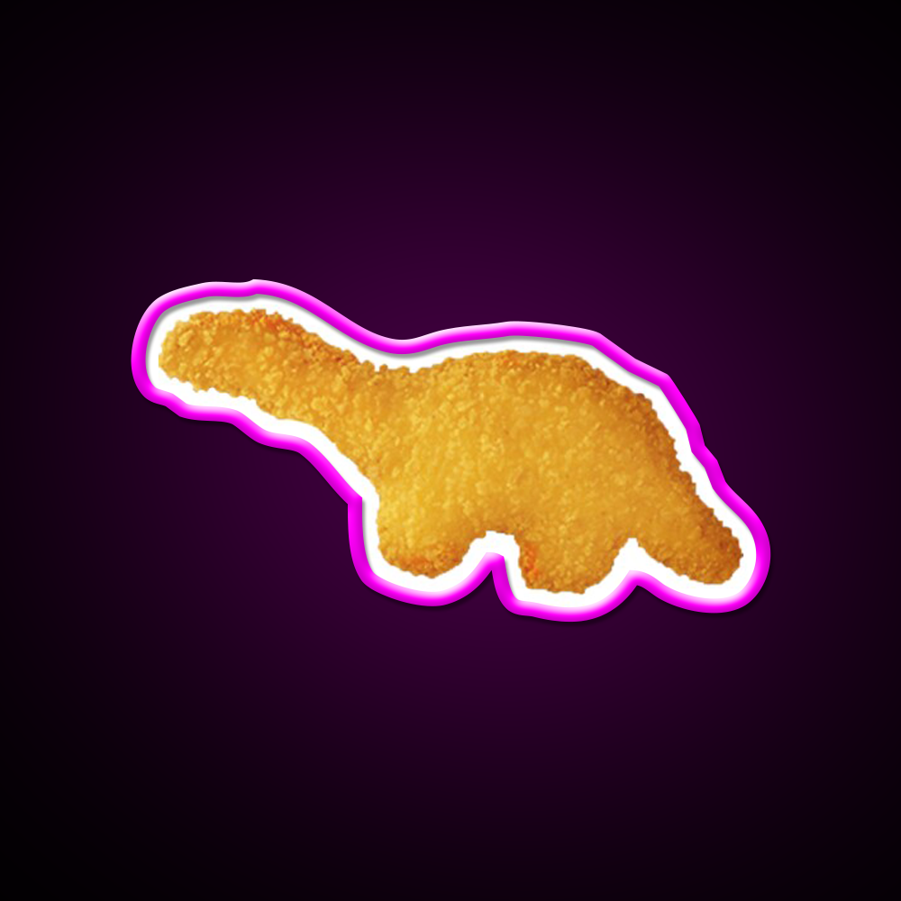 Dinosaur Nugget Fast Food Led Neon Sign For Burger Place Rgb Color