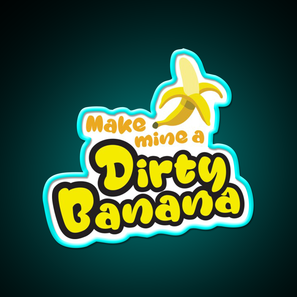 Dirty Banana Cocktail Yellow And Black Cocktail Bar Decor Led Neon Sign Rgb Color - Size and dimension reference