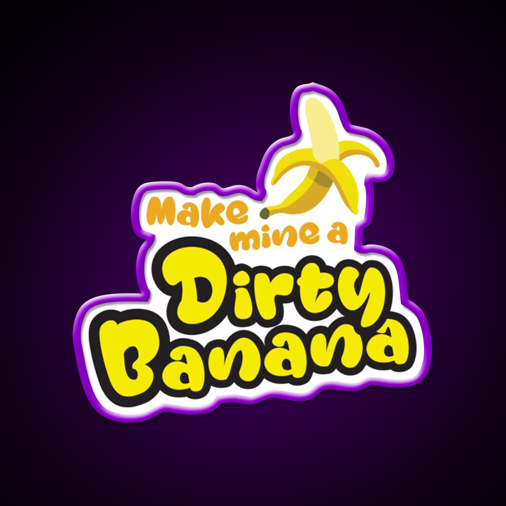 Dirty Banana Cocktail Yellow And Black Cocktail Bar Decor Led Neon Sign Rgb Color - LED neon sign view 9