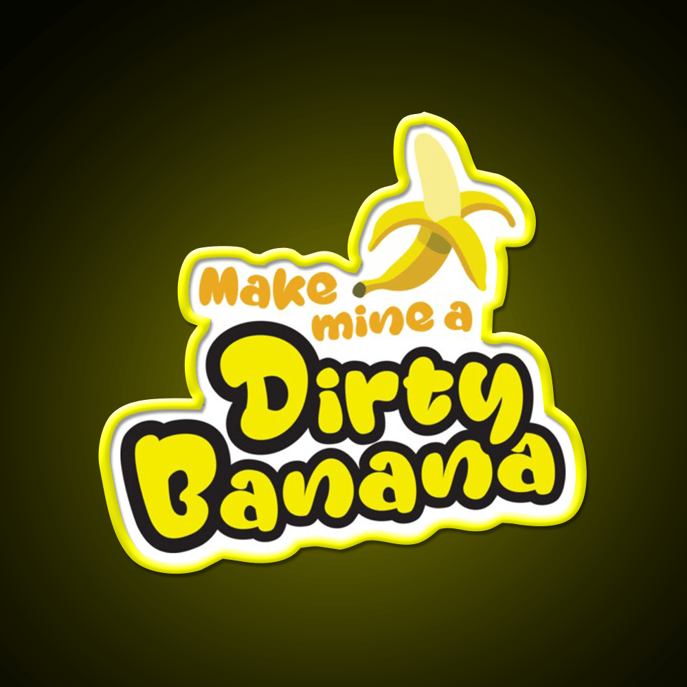 Dirty Banana Cocktail Yellow And Black Cocktail Bar Decor Led Neon Sign Rgb Color - Shineneon