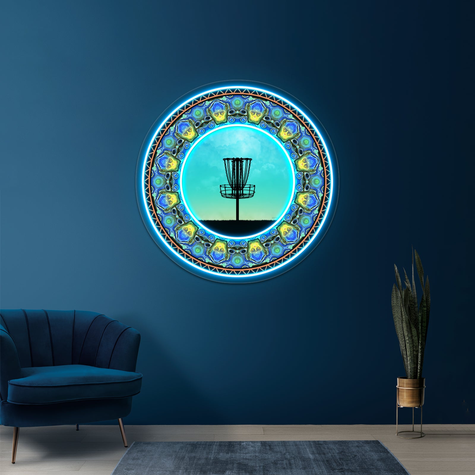 Disc Golf Abstract Basket 5 Wall Artwork Neon Signs | Shineneon