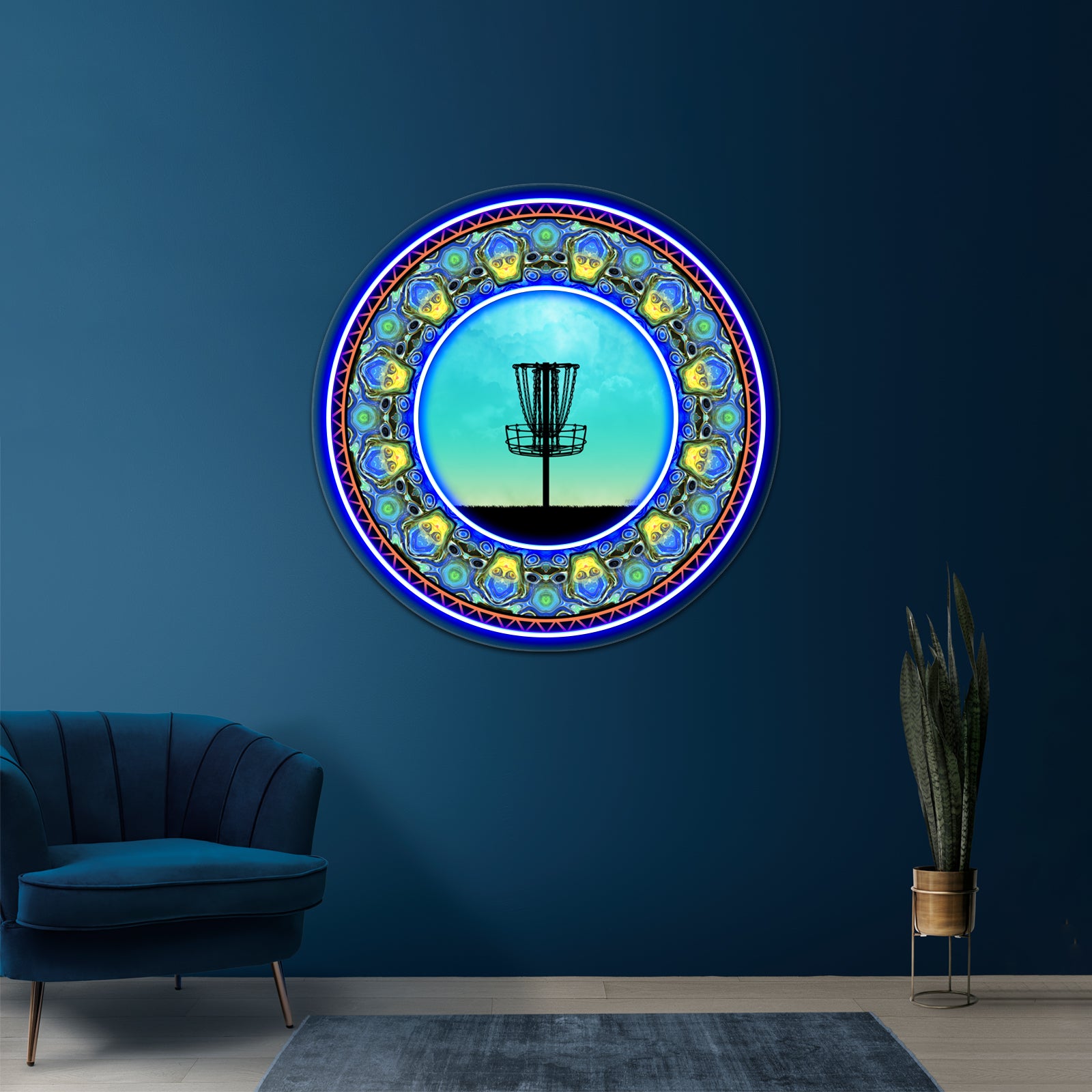 Disc Golf Abstract Basket 5 Wall Artwork Neon Signs | Shineneon