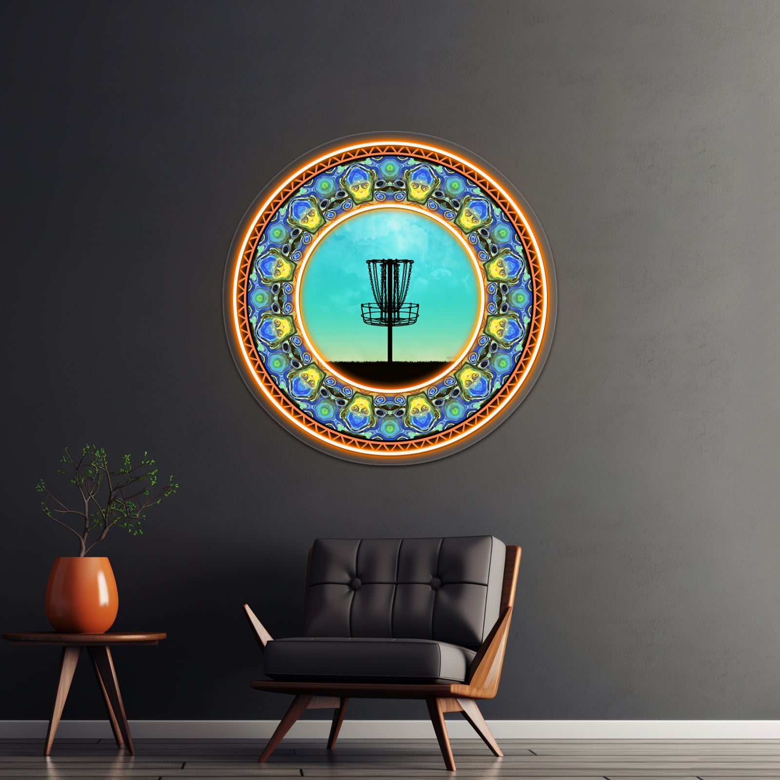 Disc Golf Abstract Basket 5 Wall Artwork Neon Signs | Shineneon