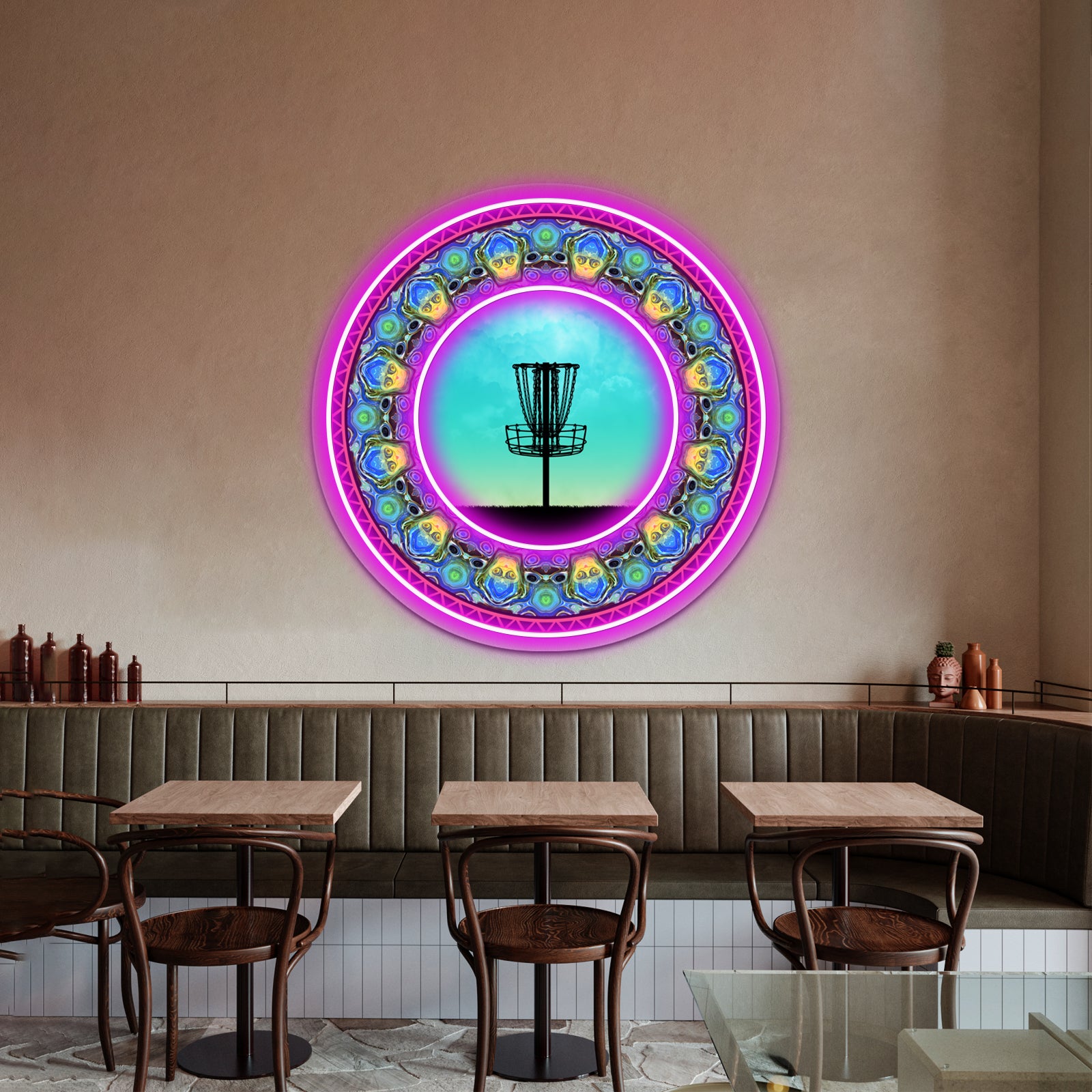 Disc Golf Abstract Basket 5 Wall Artwork Neon Signs | Shineneon