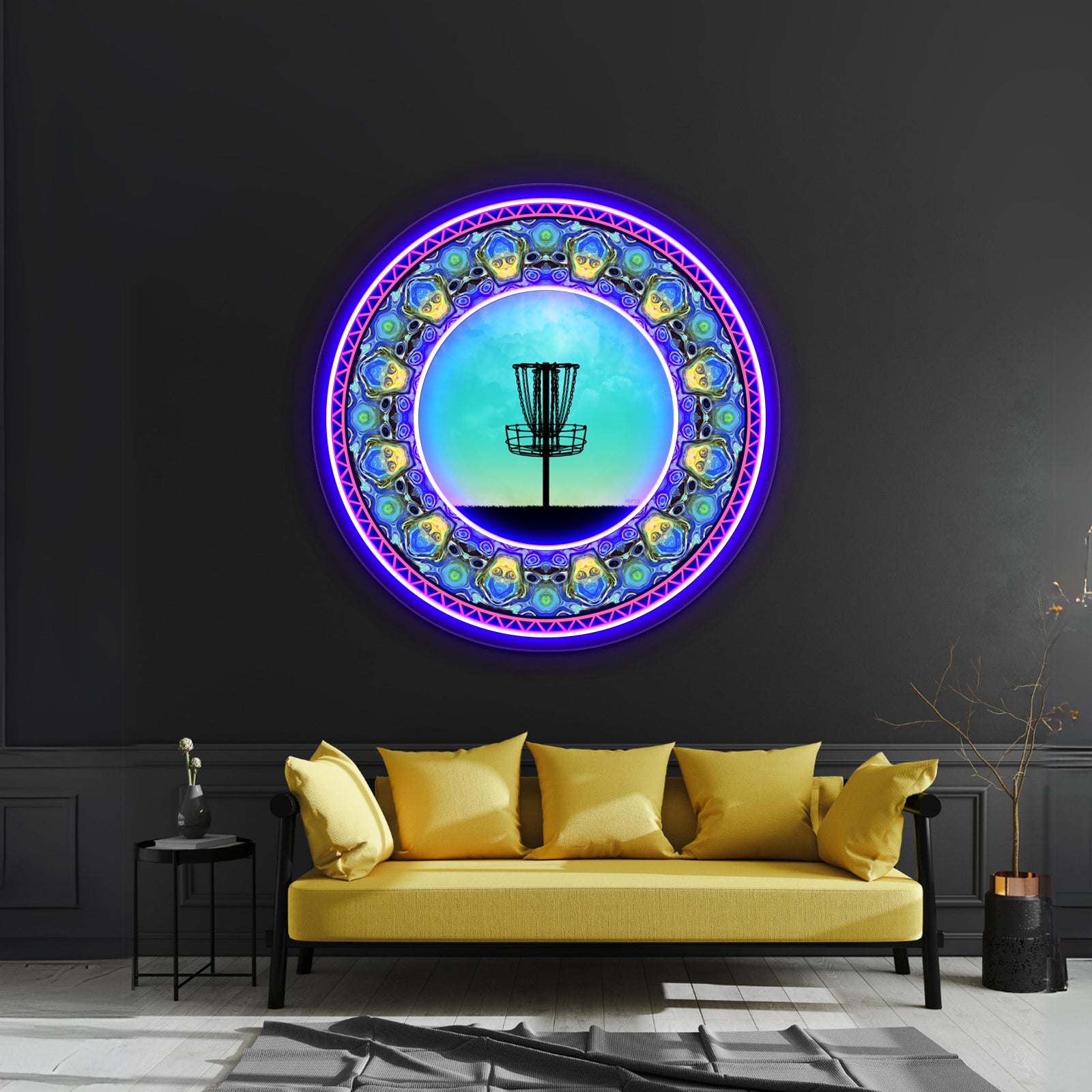 Disc Golf Abstract Basket 5 Wall Artwork Neon Signs | Shineneon
