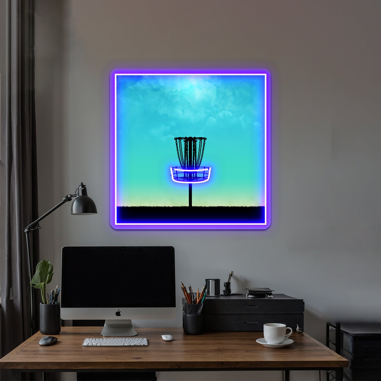 Disc Golf Basket Silhouette Wall Artwork Neon Signs | Shineneon