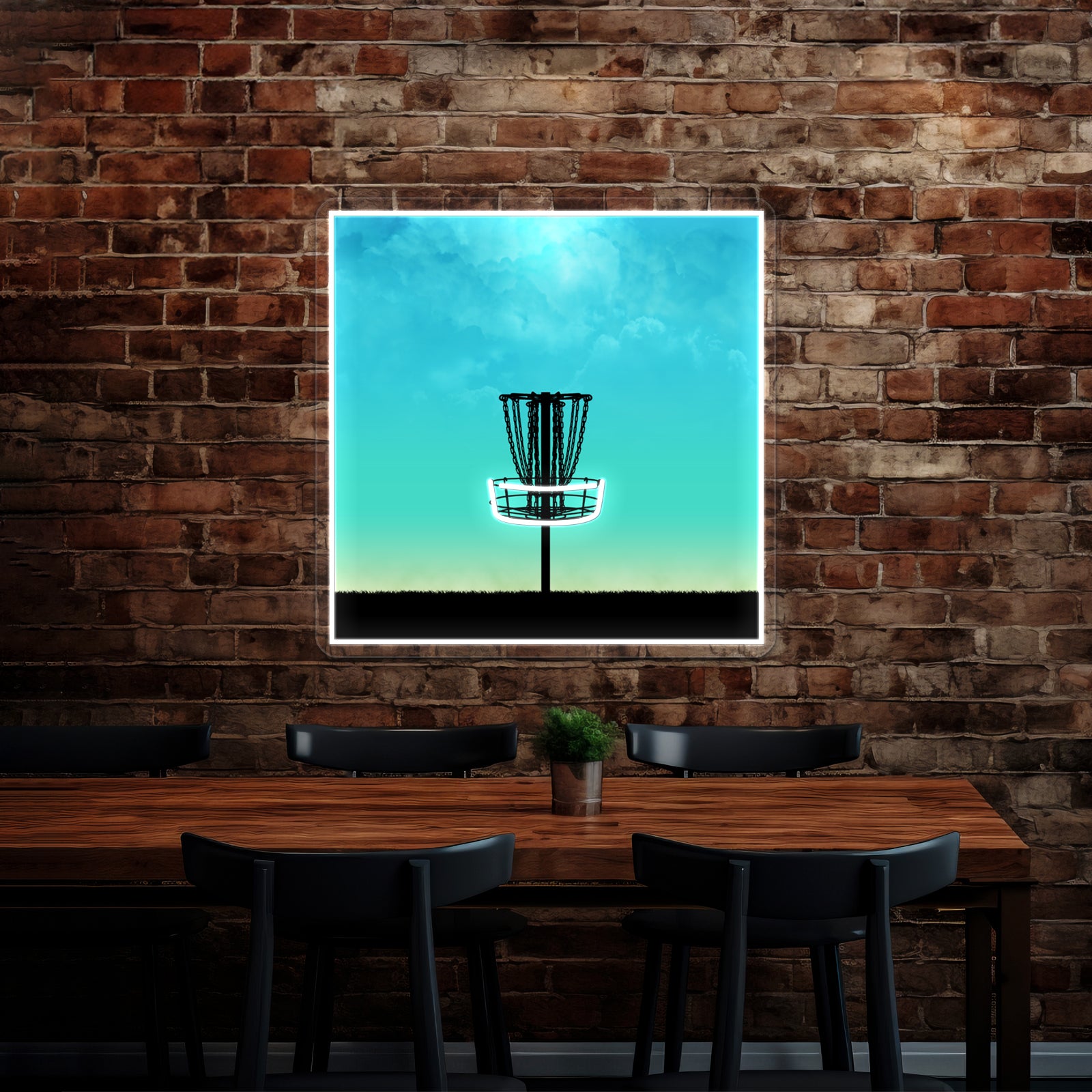 Disc Golf Basket Silhouette Wall Artwork Neon Signs | Shineneon