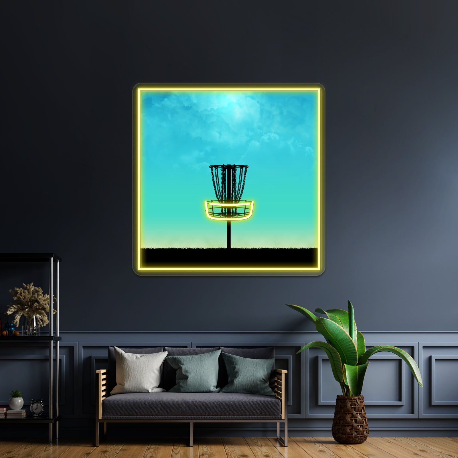 Disc Golf Basket Silhouette Wall Artwork Neon Signs | Shineneon