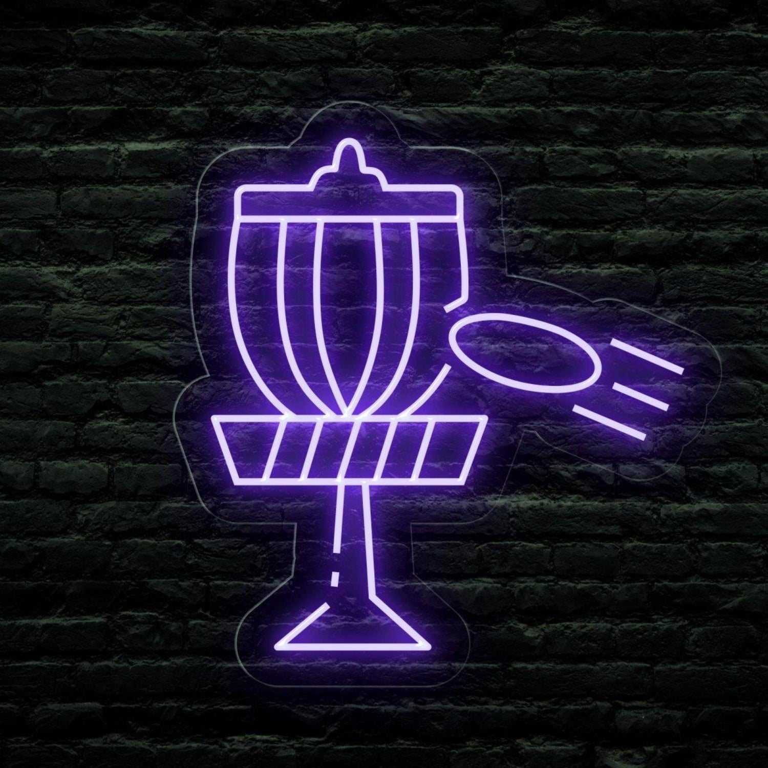 Disc Golf Victory Blue Trophy Led Neon Sign For Indoor Bar Game Room Decor | Shineneon