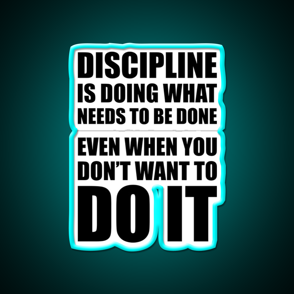 Discipline Motivational Gym Fitness Led Neon Sign Rgb Color