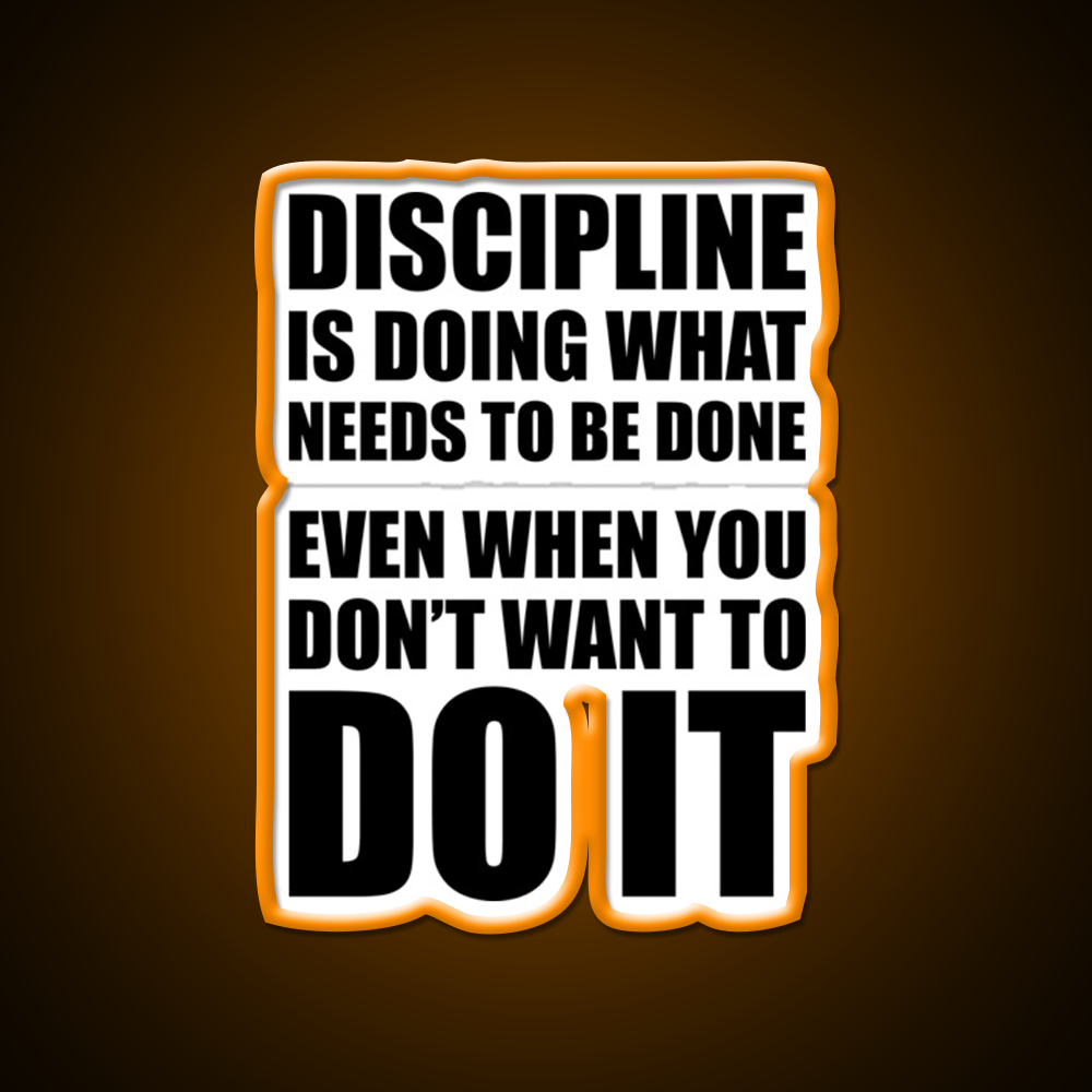 Discipline Motivational Gym Fitness Led Neon Sign Rgb Color