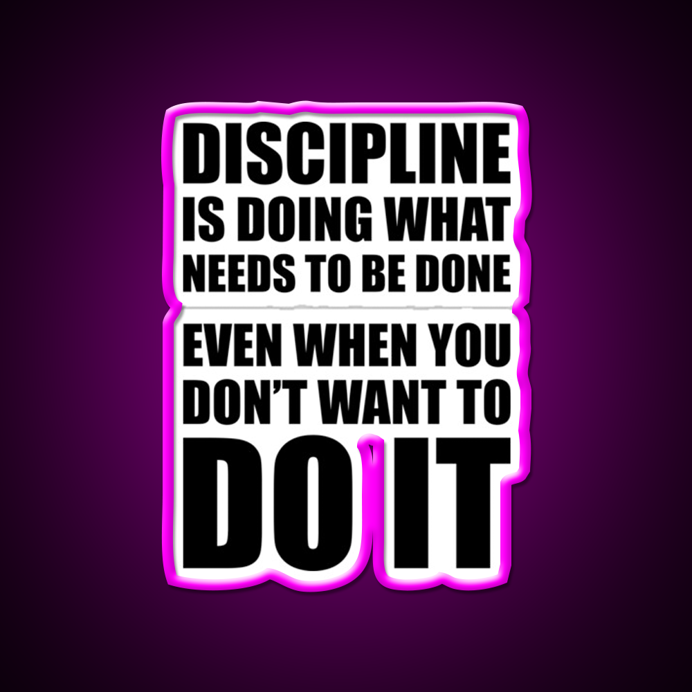 Discipline Motivational Gym Fitness Led Neon Sign Rgb Color