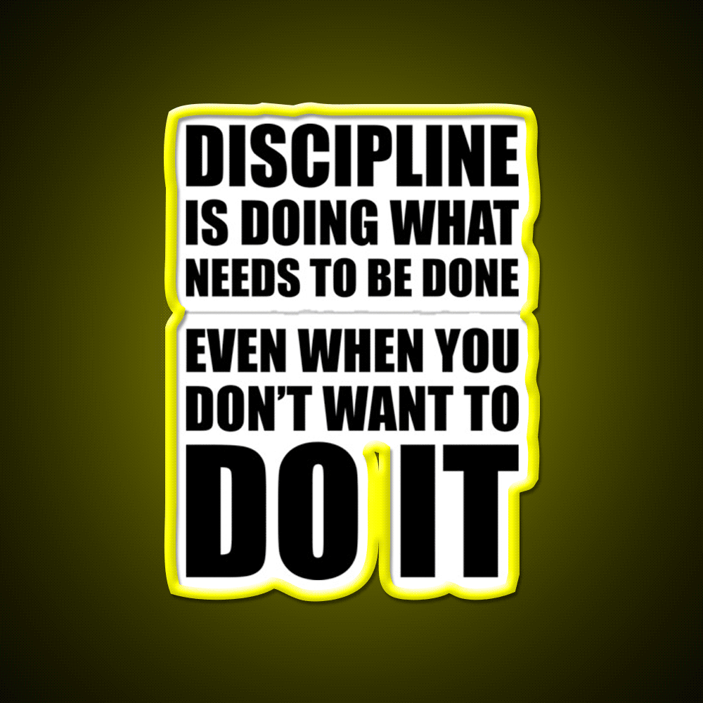 Discipline Motivational Gym Fitness Led Neon Sign Rgb Color