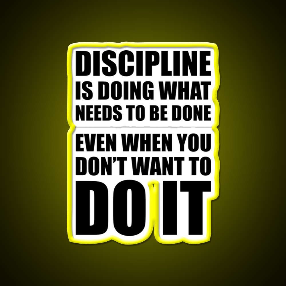 Discipline Motivational Gym Fitness Led Neon Sign Rgb Color