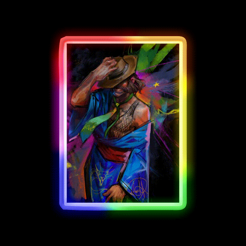 Disco Cop Party Drink Tequila Led Neon Sign Rgb Color - LED neon sign close-up detail