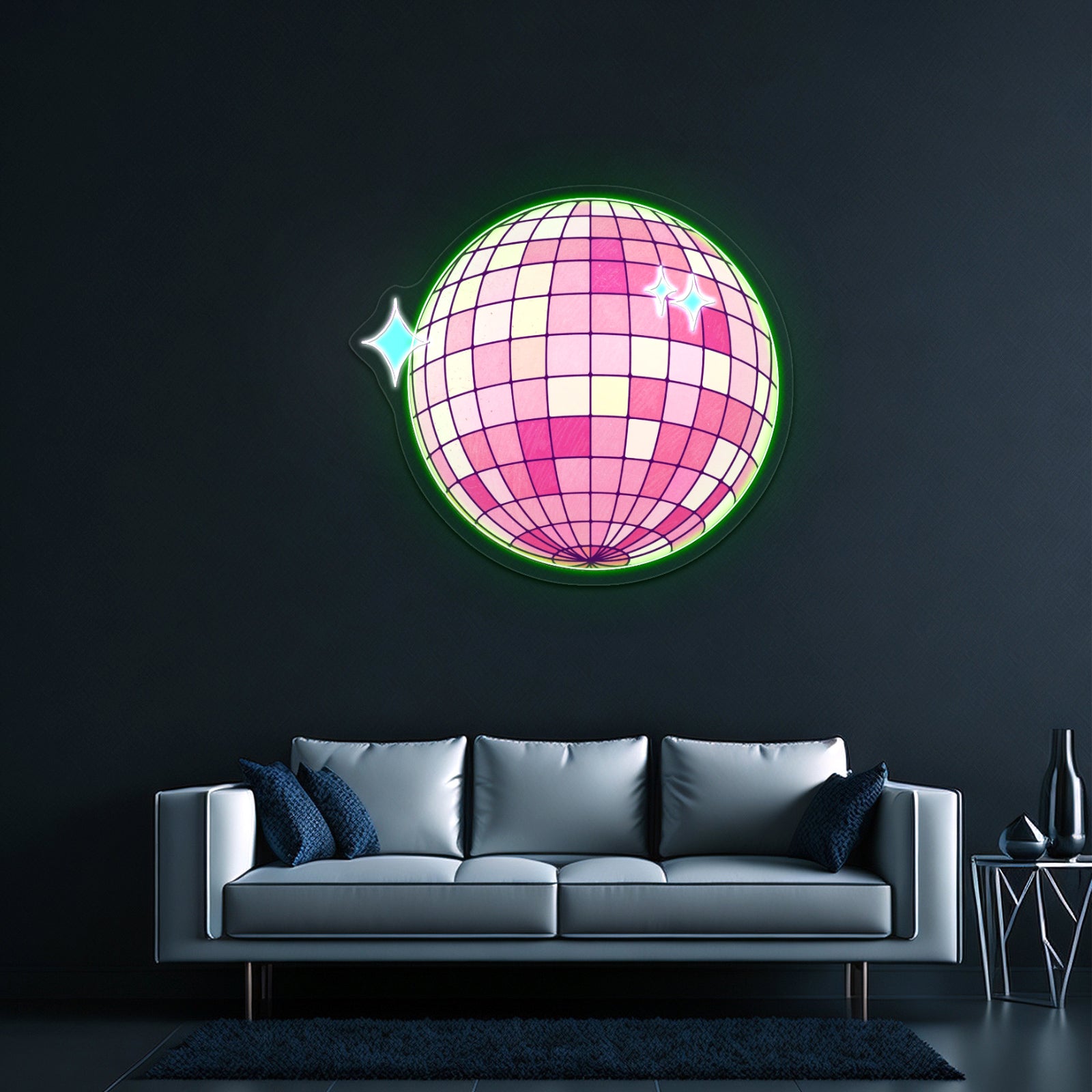 Discoball Pink Neon Signs For Bar Wall Decor