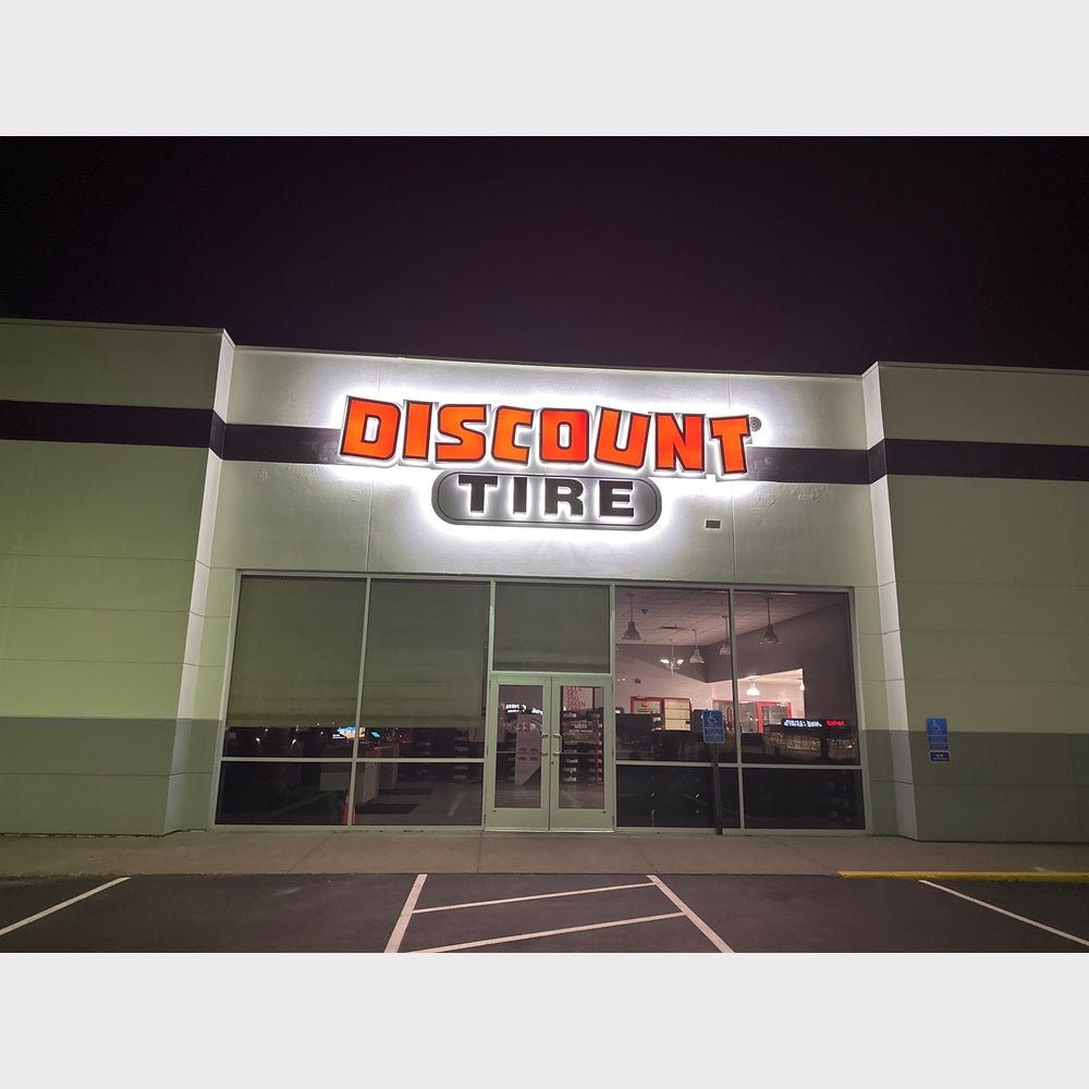 Discount Tire 3D Frontlit And Backlit Channel Letter Led Light Sign - Shineneon
