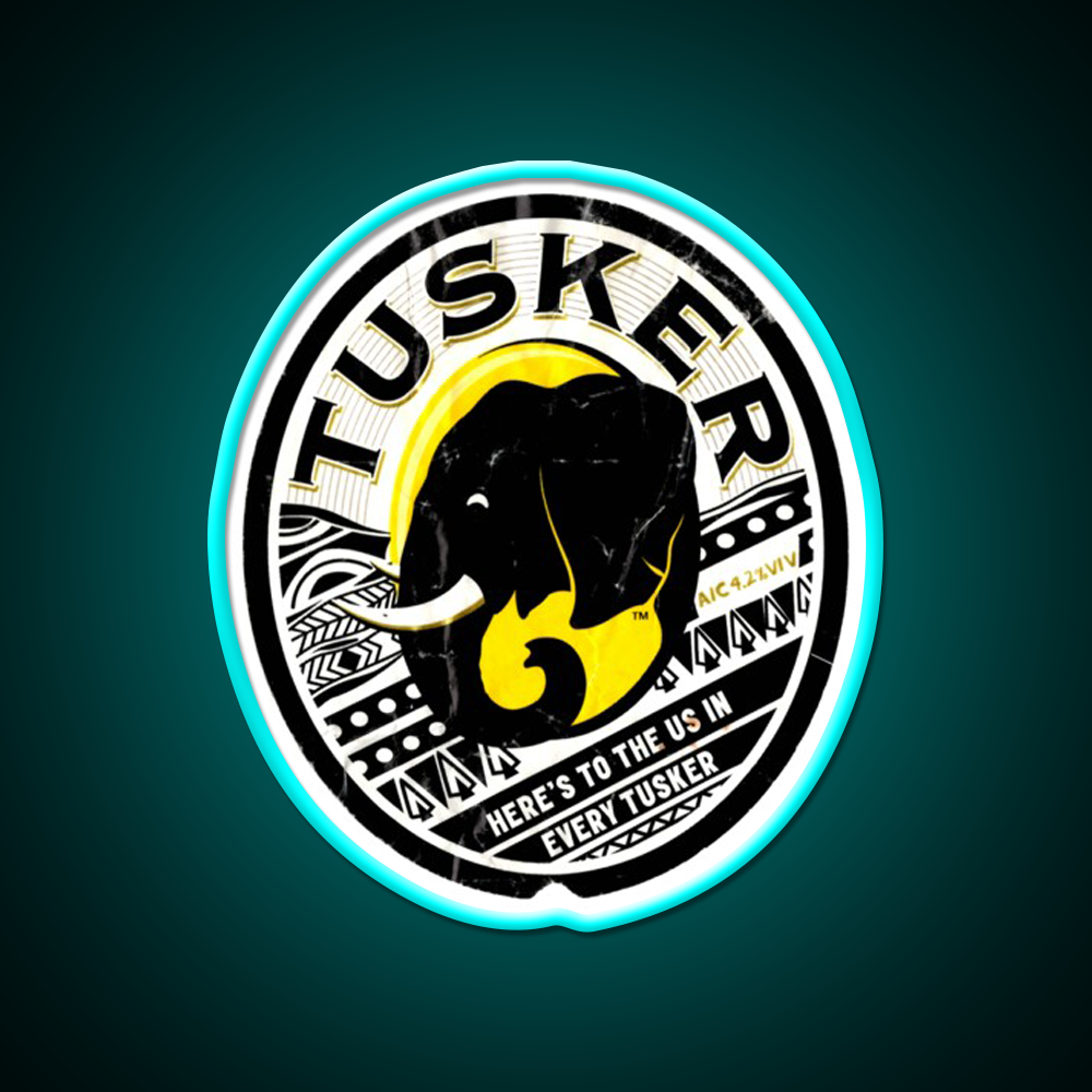 Distressed Tuskers Logo 2 Beer Bar Decor Led Neon Sign Rgb Color - Size and dimension reference