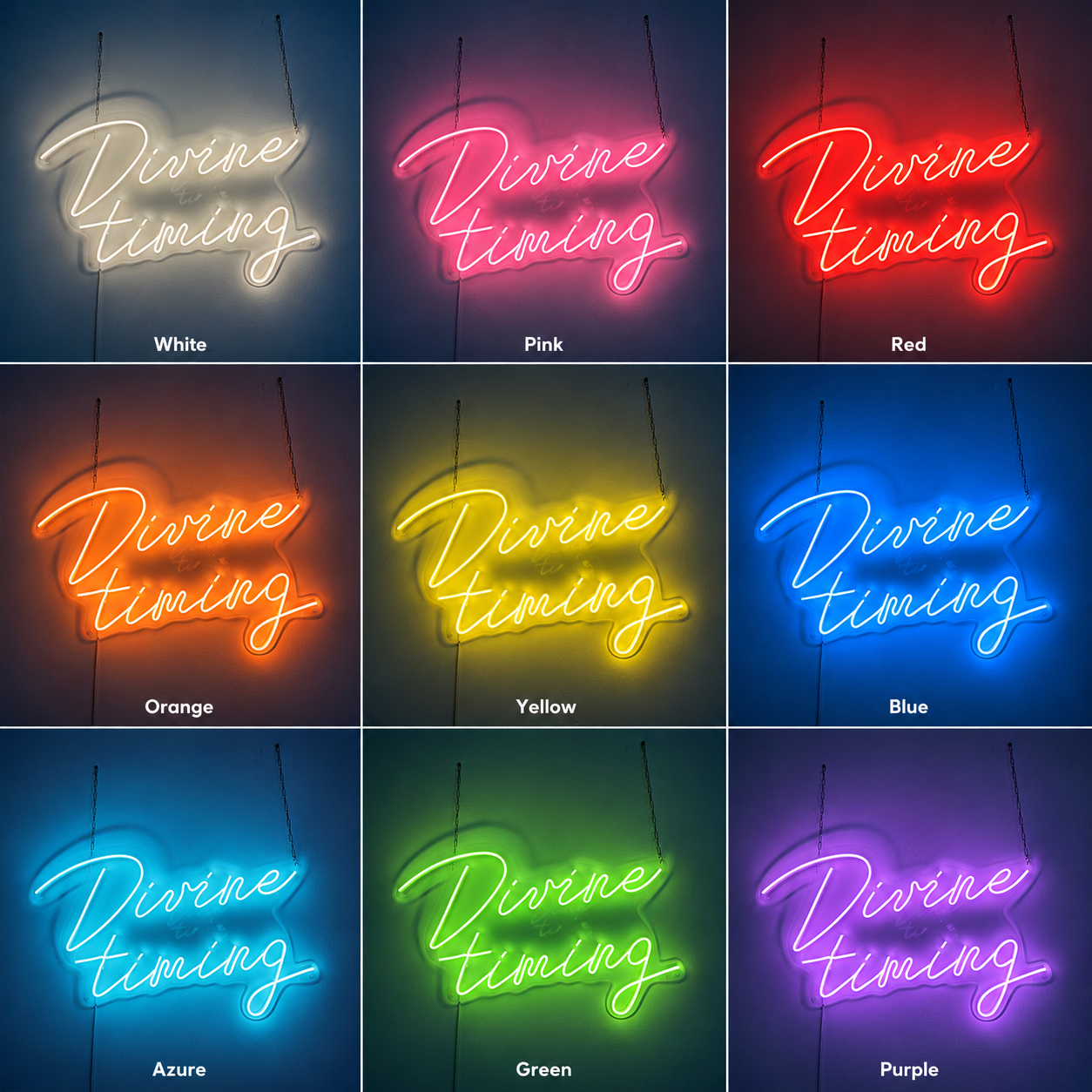 Divine Evening Wall Decor LED Neon Sign - 05 Color Grid