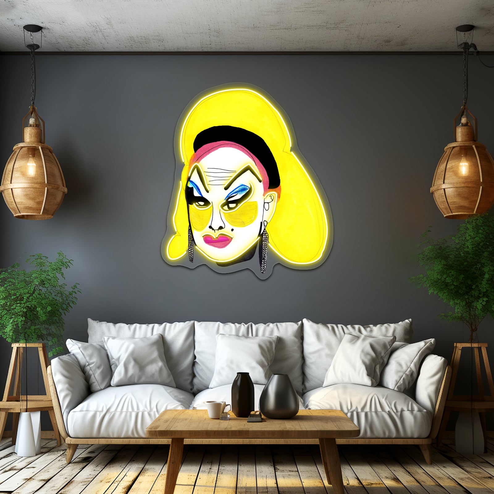 Divine Women Head Art Design Artwork Affordable Custom Neon Signs | Shineneon