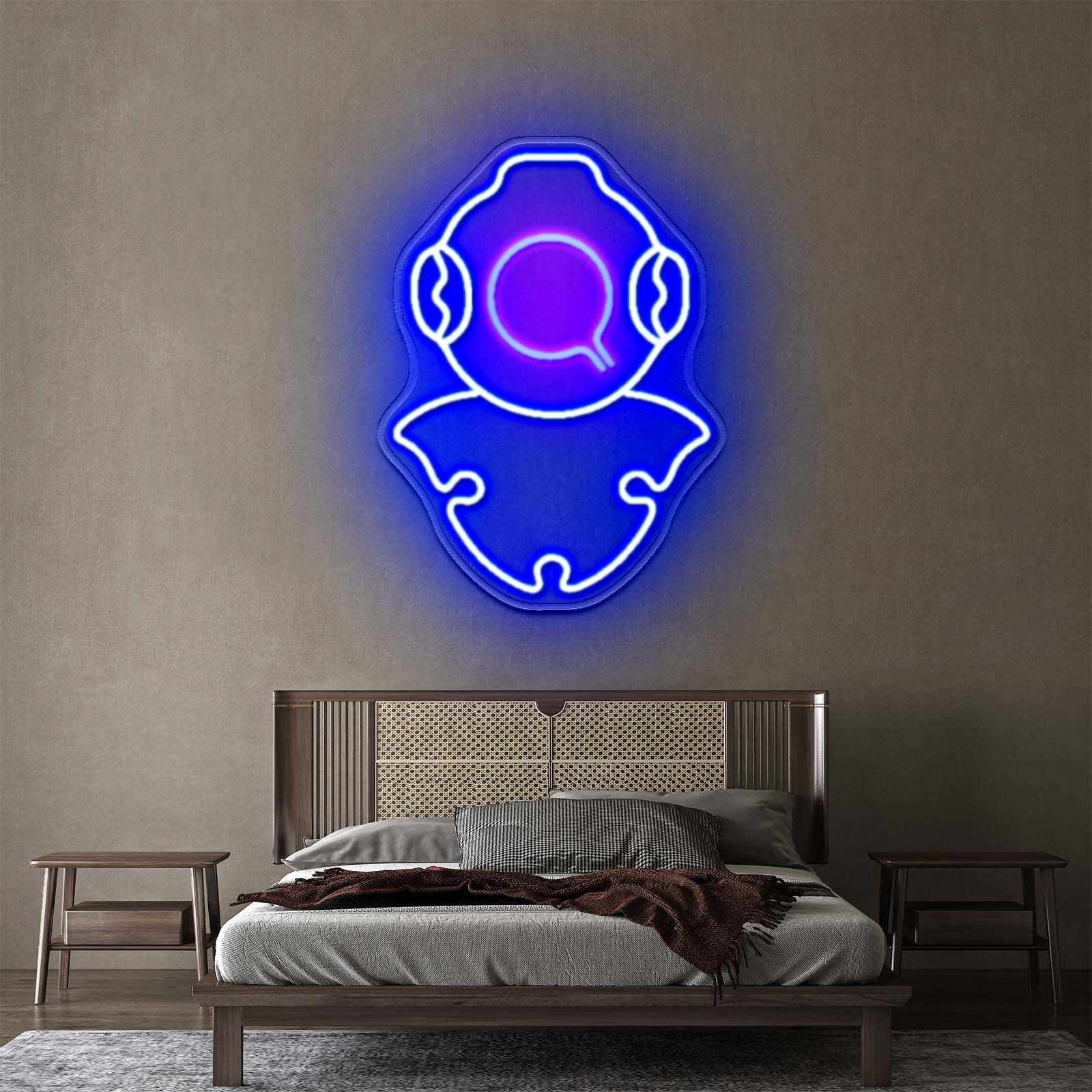 Diving Helmet Neon Sign Kids Bedroom Wall Decor Led Signs For Bedroom