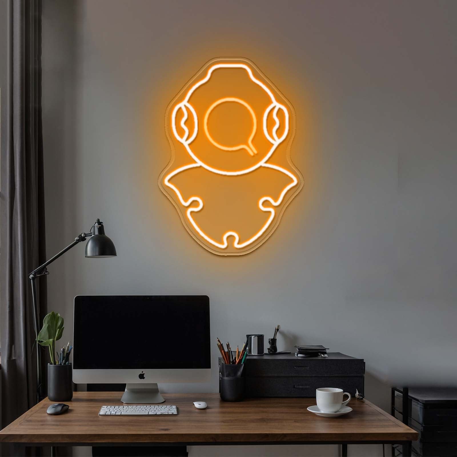 Diving Helmet Neon Sign Kids Bedroom Wall Decor Led Signs For Bedroom