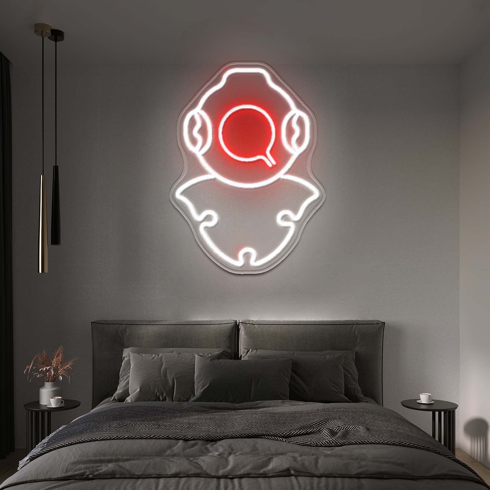 Diving Helmet Neon Sign Kids Bedroom Wall Decor Led Signs For Bedroom