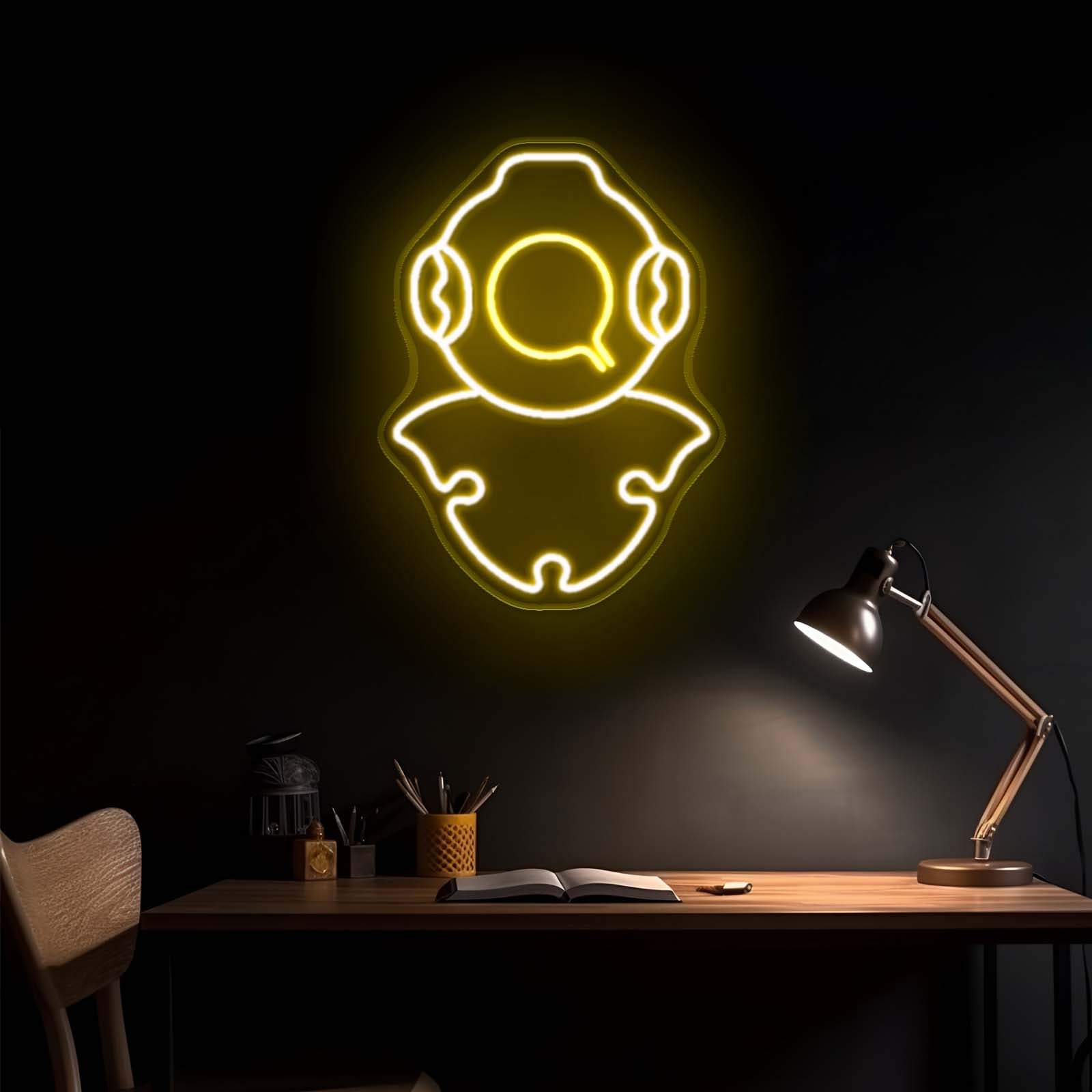 Diving Helmet Neon Sign Kids Bedroom Wall Decor Led Signs For Bedroom