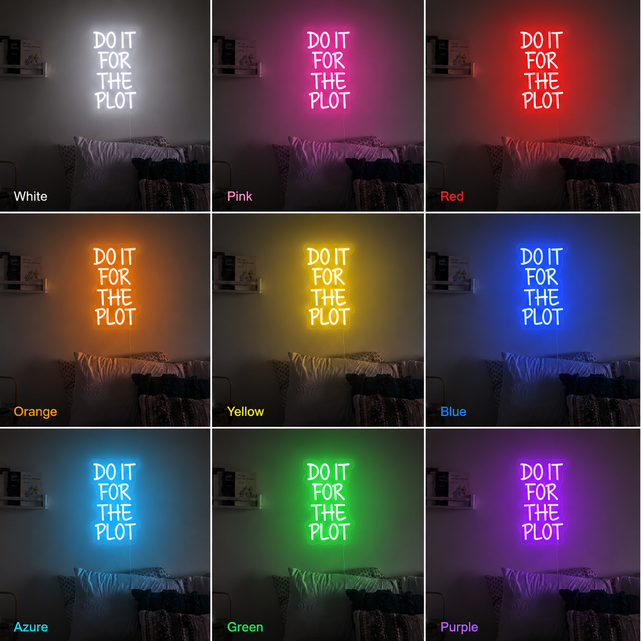 Do It For The Plot Wall Decor Bedroom LED Neon Sign - 05 Color Grid
