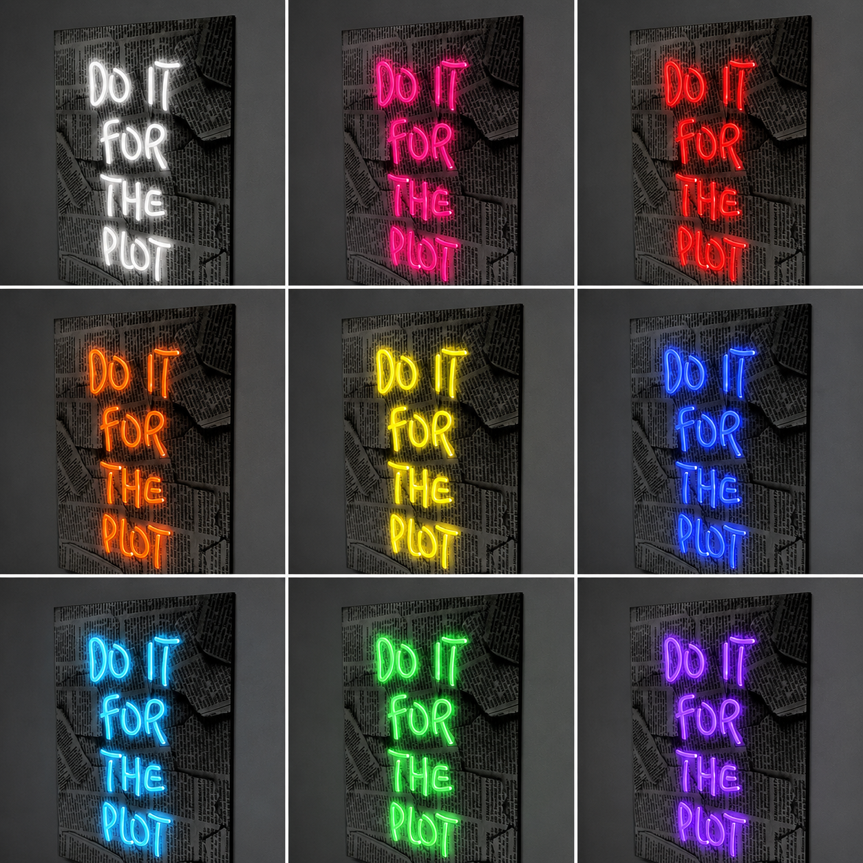 Do It For The Plot Wall Decor Room Decor LED Neon Sign - 05 Color Grid